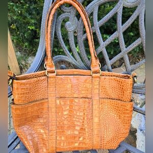 Patricia Nash Elegant Leather Crocodile Pattern Tote Bag